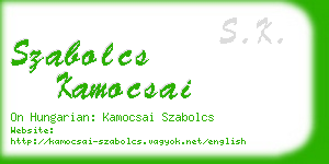 szabolcs kamocsai business card